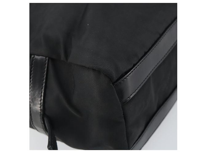 PRADA Bolsa de mão em nylon preto prata Auth ka1246 - vista 18