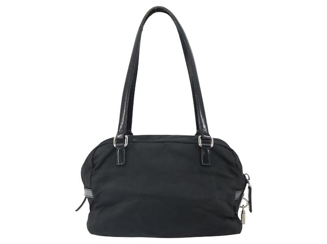 PRADA Bolsa de mão em nylon preto prata Auth ka1246 - vista 2