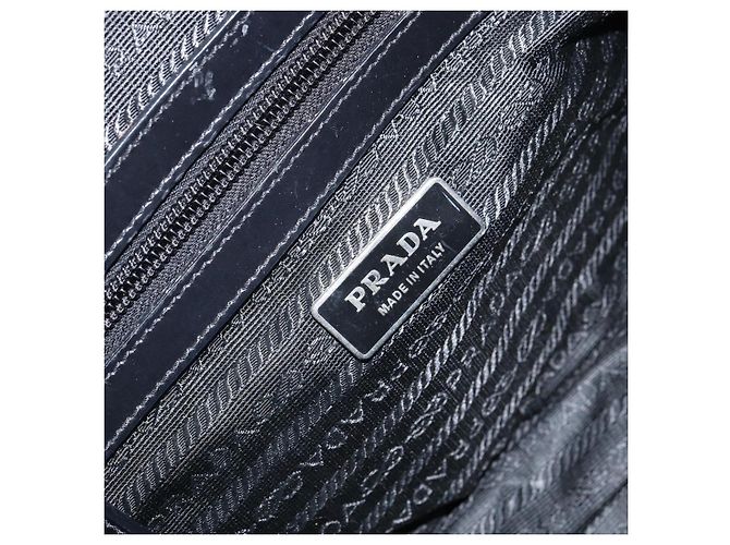 PRADA Bolsa de mão em nylon preto prata Auth ka1246 - vista 22