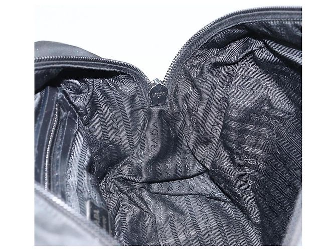 PRADA Bolsa de mão em nylon preto prata Auth ka1246 - vista 23