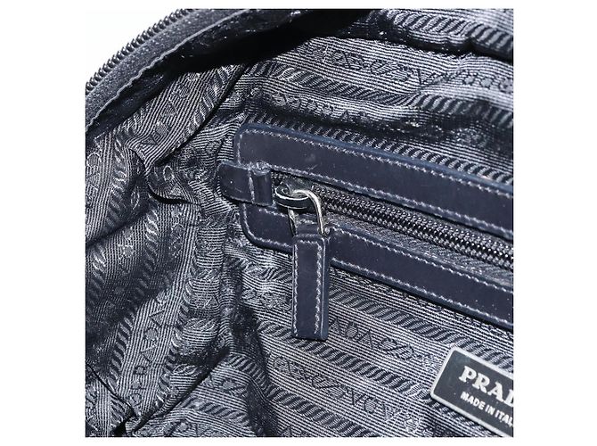 PRADA Bolsa de mão em nylon preto prata Auth ka1246 - vista 25