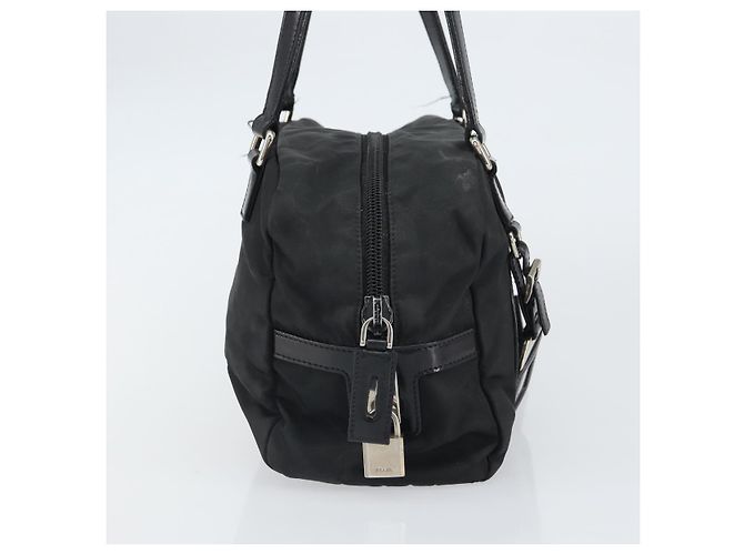 PRADA Bolsa de mão em nylon preto prata Auth ka1246 - vista 4