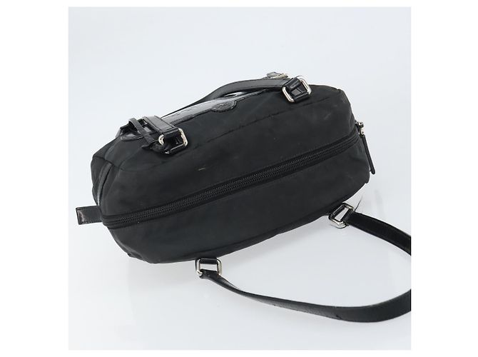 PRADA Bolsa de mão em nylon preto prata Auth ka1246 - vista 6