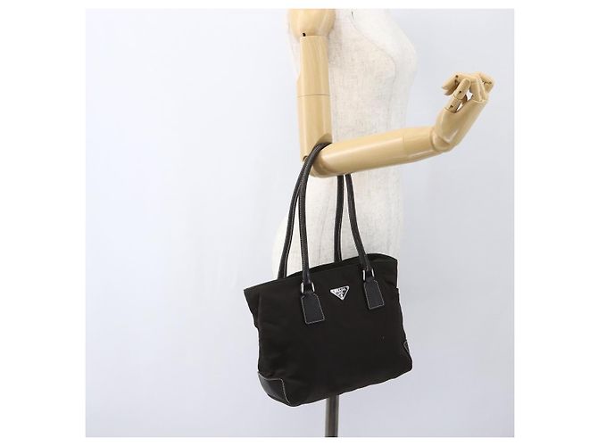 PRADA Tote Bag aus Nylon Khaki Silber authentisch BA9383 - Ansicht 24