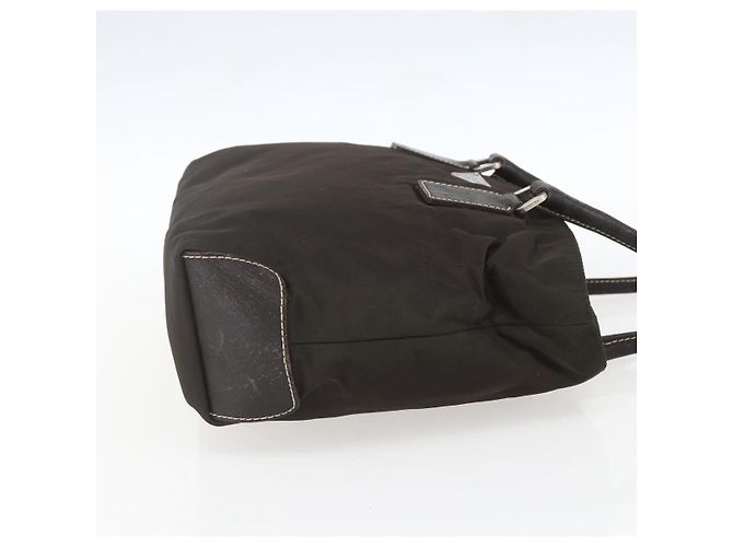 PRADA Tote Bag aus Nylon Khaki Silber authentisch BA9383 - Ansicht 4