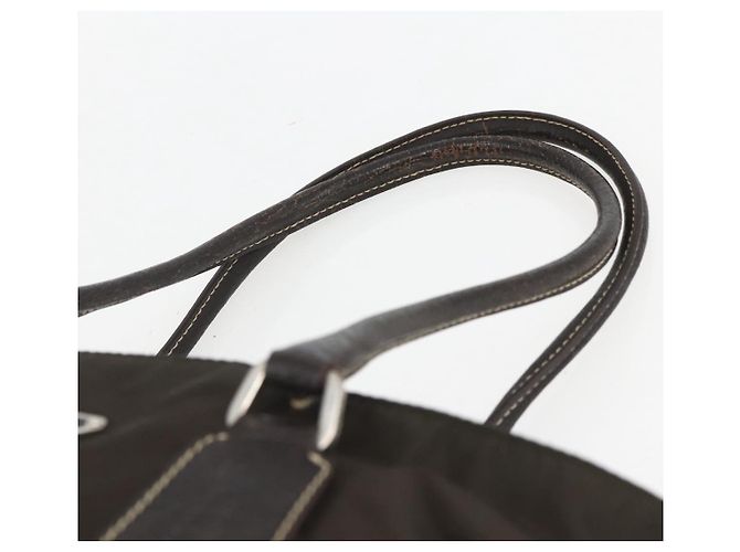 PRADA Tote Bag aus Nylon Khaki Silber authentisch BA9383 - Ansicht 8