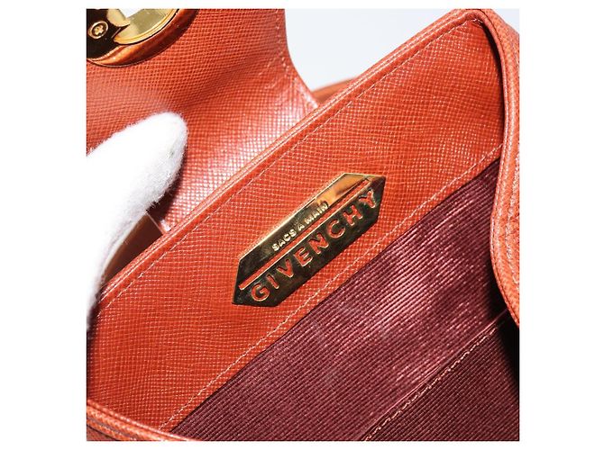 Borsa a mano GIVENCHY in pelle marrone dorato Auth 159082 D'oro - vista 15