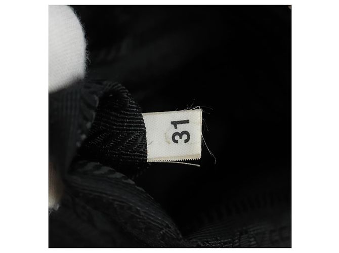 PRADA Borsa a mano in nylon pelle nera argento Auth ep12566 Nero - vista 11
