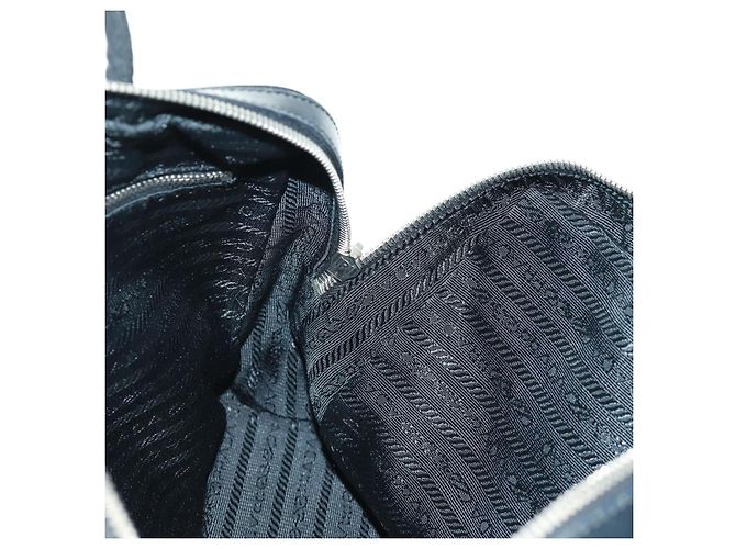 PRADA Borsa a mano in nylon pelle nera argento Auth ep12566 Nero - vista 22
