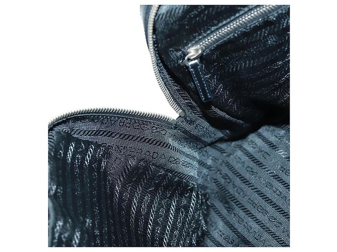 PRADA Borsa a mano in nylon pelle nera argento Auth ep12566 Nero - vista 23