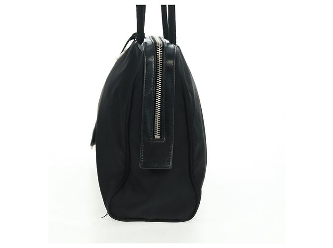 PRADA Borsa a mano in nylon pelle nera argento Auth ep12566 Nero - vista 3