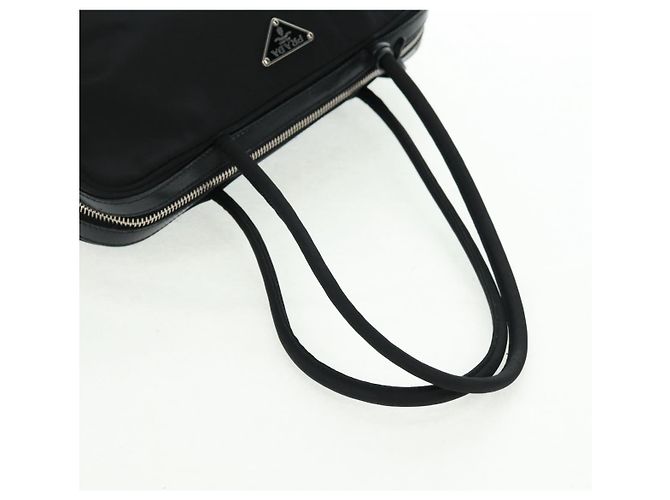 PRADA Borsa a mano in nylon pelle nera argento Auth ep12566 Nero - vista 7
