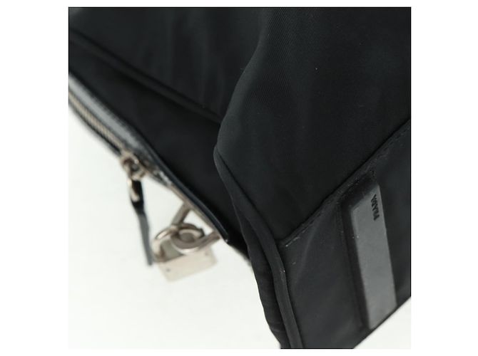 PRADA Borsa a mano in nylon pelle nera argento Auth ep12566 Nero - vista 8