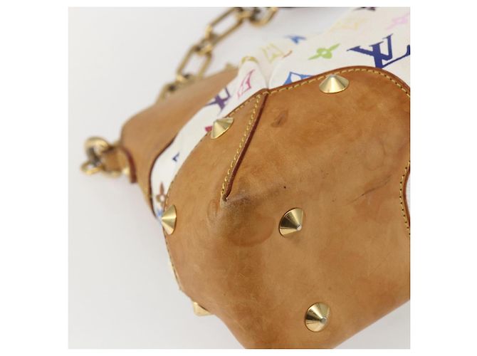 LOUIS VUITTON Bolsa de Mão Judy MM Multicolor Monograma 2em1 Branca M40255 Auth ka1257 Branco - vista 16