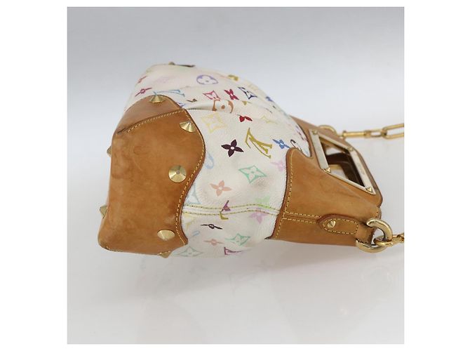 LOUIS VUITTON Bolsa de Mão Judy MM Multicolor Monograma 2em1 Branca M40255 Auth ka1257 Branco - vista 4
