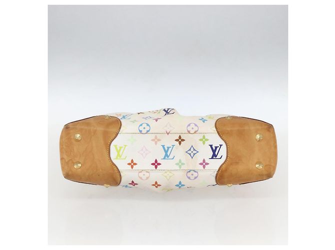 LOUIS VUITTON Bolsa de Mão Judy MM Multicolor Monograma 2em1 Branca M40255 Auth ka1257 Branco - vista 5