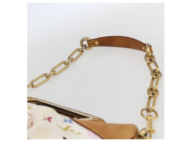 LOUIS VUITTON Bolsa de Mão Judy MM Multicolor Monograma 2em1 Branca M40255 Auth ka1257 Branco - vista 8