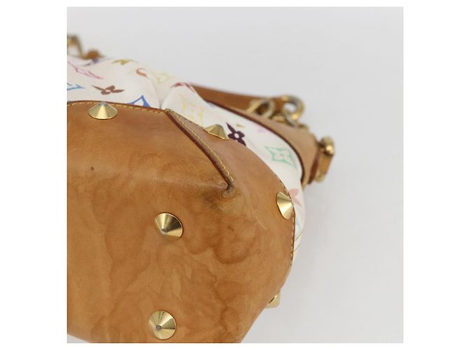 LOUIS VUITTON Bolsa de Mão Judy MM Multicolor Monograma 2em1 Branca M40255 Auth ka1257 Branco - vista 9