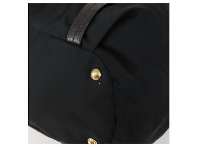 PRADA Borsa a mano in nylon pelle 2 in 1 nera oro Auth 156149 Nero D'oro - vista 10