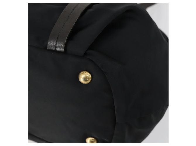 PRADA Borsa a mano in nylon pelle 2 in 1 nera oro Auth 156149 Nero D'oro - vista 16