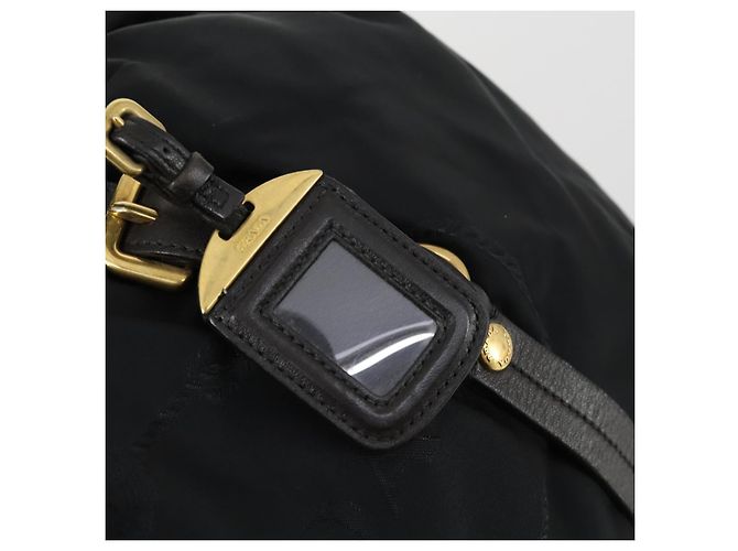 PRADA Borsa a mano in nylon pelle 2 in 1 nera oro Auth 156149 Nero D'oro - vista 19