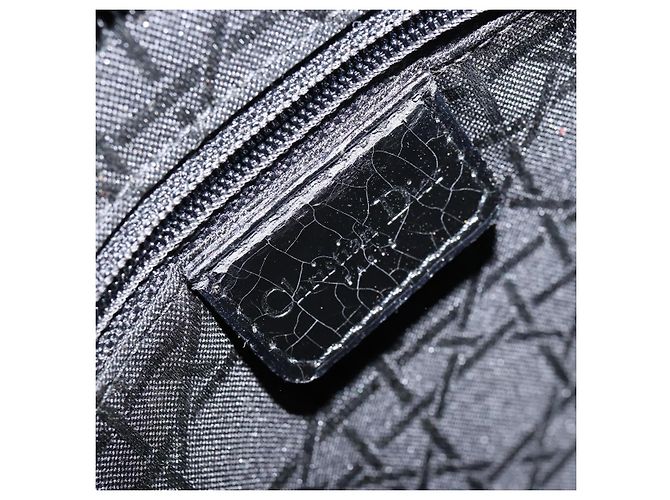 Christian Dior Borsa Lady Dior in denim nero e argento Auth 160181 - vista 16