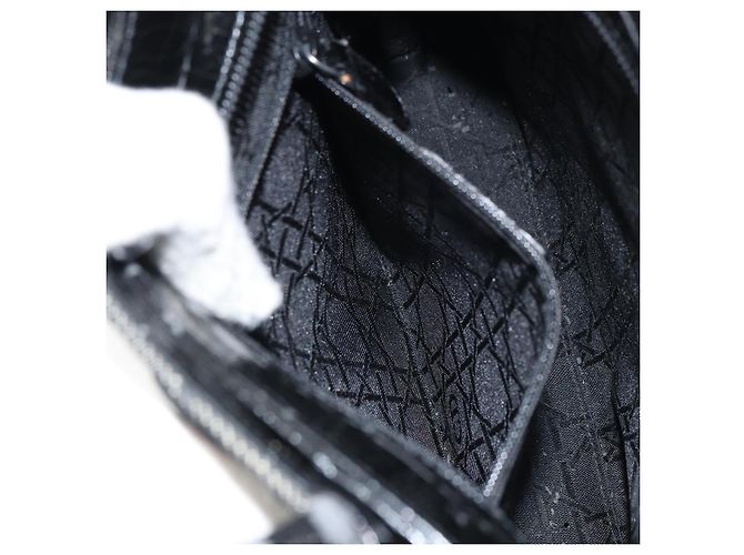 Christian Dior Borsa Lady Dior in denim nero e argento Auth 160181 - vista 20