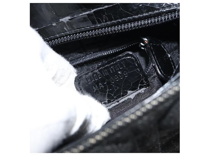Christian Dior Borsa Lady Dior in denim nero e argento Auth 160181 - vista 21