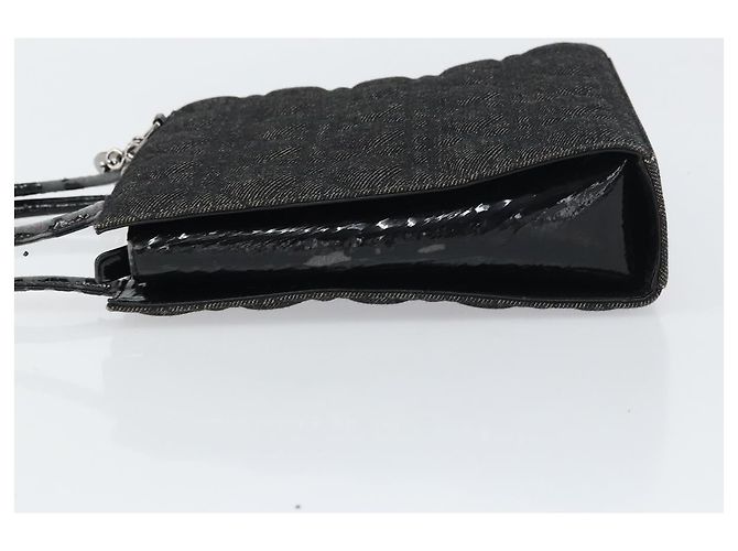 Christian Dior Borsa Lady Dior in denim nero e argento Auth 160181 - vista 5
