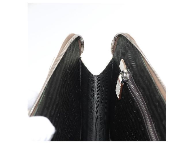 Saffiano PRADA Borsa a Mano in Pelle Safiano Bianco Argento Auth 159983 - vista 20