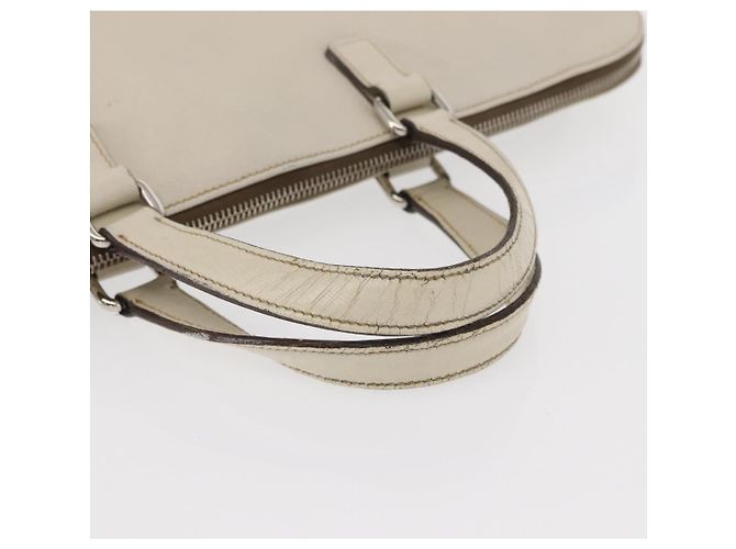 Saffiano PRADA Borsa a Mano in Pelle Safiano Bianco Argento Auth 159983 - vista 7