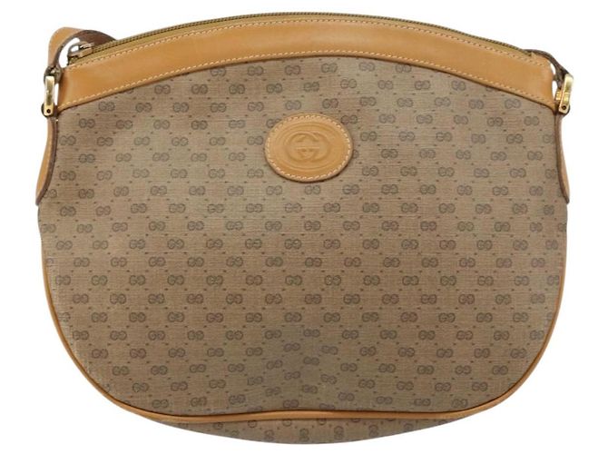 GUCCI Micro GG Supreme Schultertasche PVC Beige Gold 007 87 0096 Auth gh1507 Golden - Ansicht 2