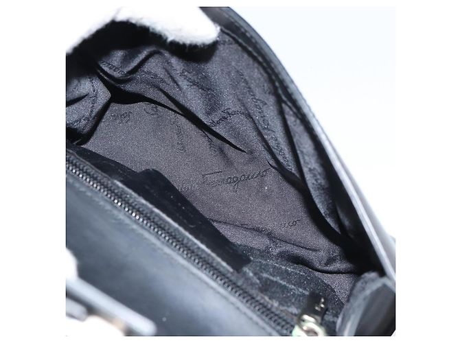 Borsa a mano Vala in pelle nera e argento di Salvatore Ferragamo Auth 160107 Nero - vista 17