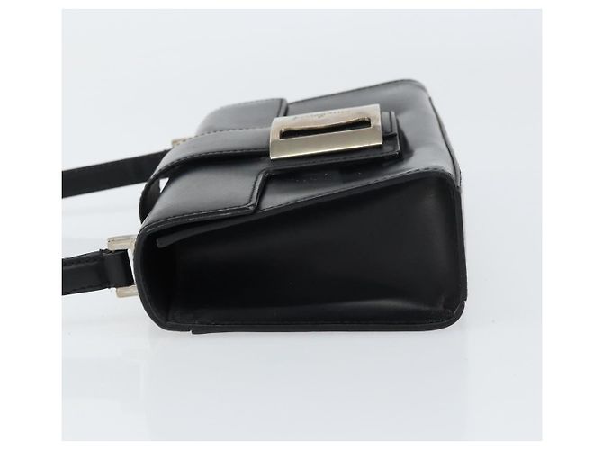 Borsa a mano Vala in pelle nera e argento di Salvatore Ferragamo Auth 160107 Nero - vista 5