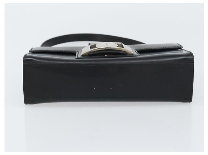 Borsa a mano Vala in pelle nera e argento di Salvatore Ferragamo Auth 160107 Nero - vista 9