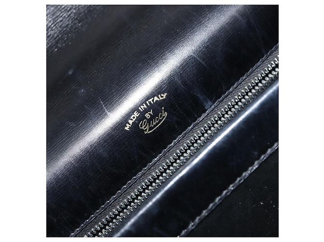 Borsa a mano GUCCI in pelle nera e oro Auth 159265 Nero D'oro - vista 17