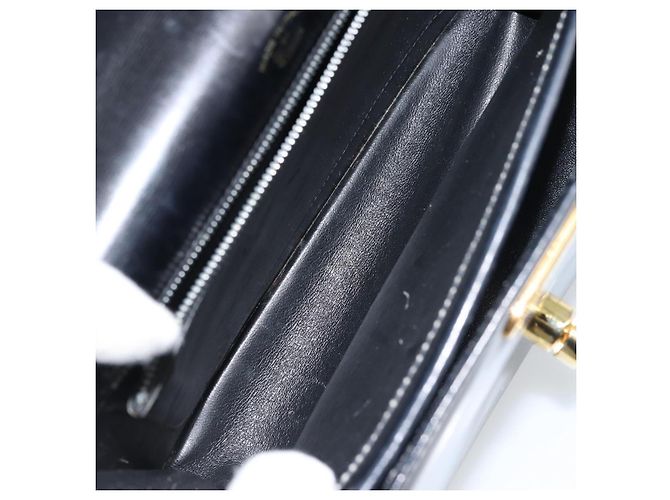 Borsa a mano GUCCI in pelle nera e oro Auth 159265 Nero D'oro - vista 18