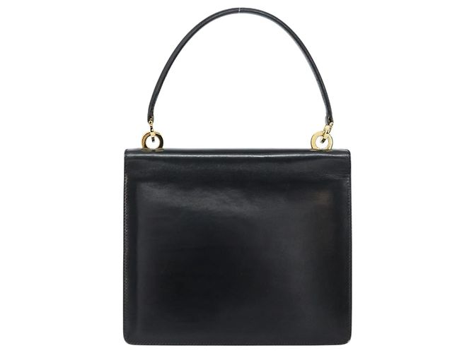 Borsa a mano GUCCI in pelle nera e oro Auth 159265 Nero D'oro - vista 3