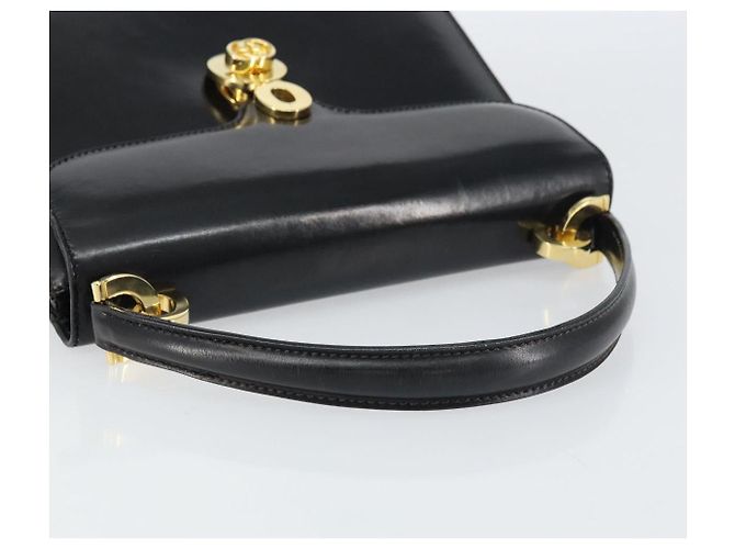 Borsa a mano GUCCI in pelle nera e oro Auth 159265 Nero D'oro - vista 7