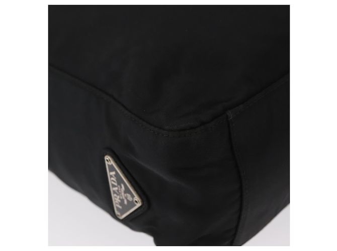 Borsa Tote Prada in nylon nero argento Auth gh1544 - vista 15
