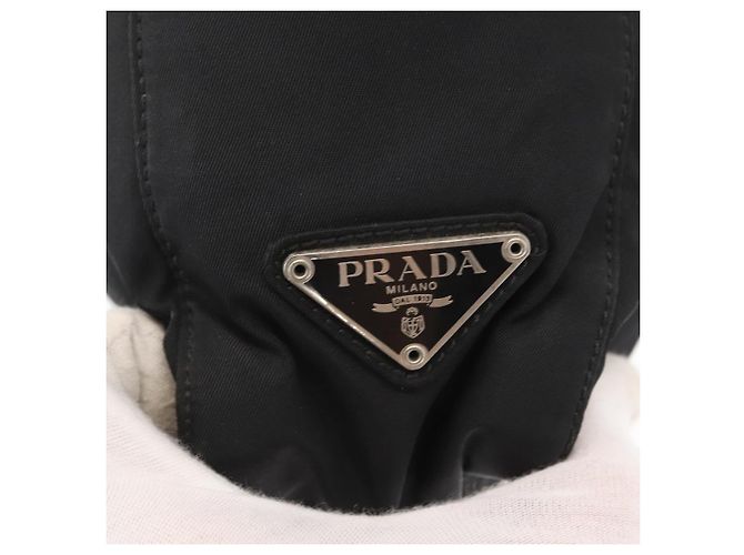 Borsa Tote Prada in nylon nero argento Auth gh1544 - vista 17