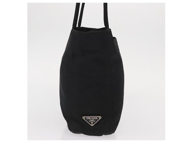 Borsa Tote Prada in nylon nero argento Auth gh1544 - vista 4