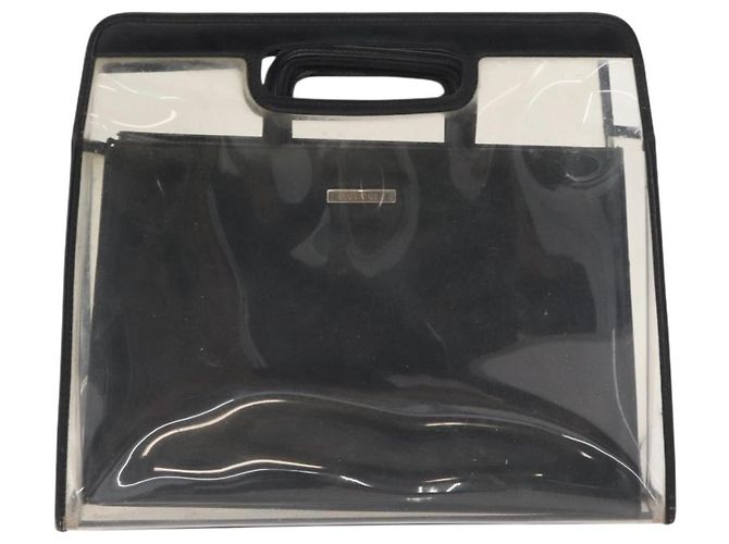 Borsa a mano in vinile trasparente GUCCI 002 1998 0453 Auth 156857 - vista 2
