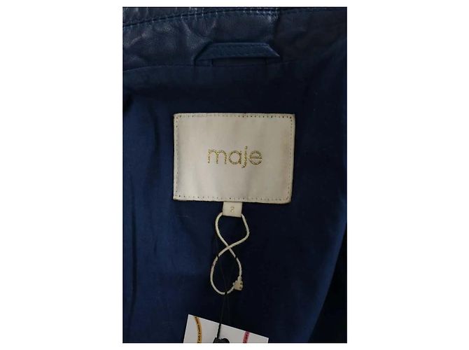 Maje Blaue Lederjacke - Ansicht 6