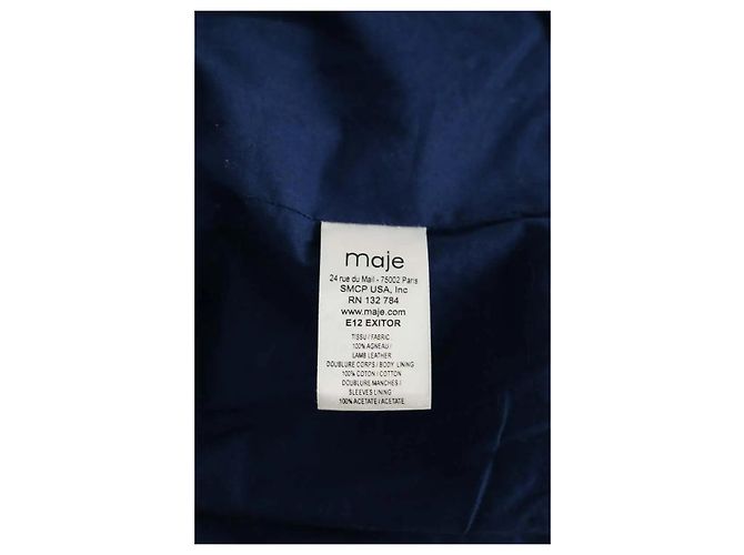 Maje Blaue Lederjacke - Ansicht 7