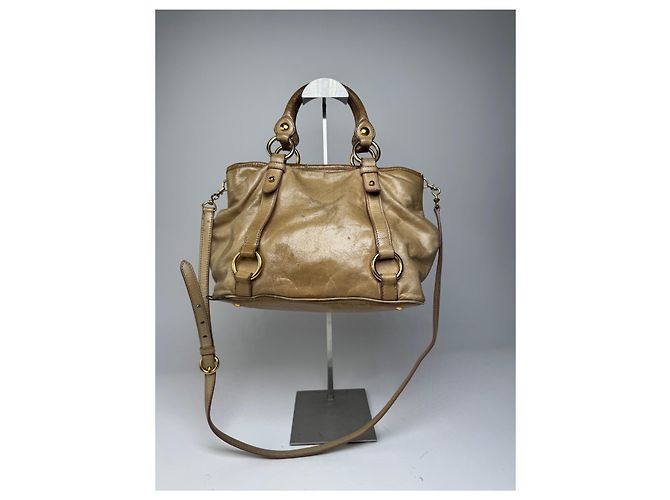 Vintage Miu Miu 2Way Lederhandtasche Gold - Ansicht 3