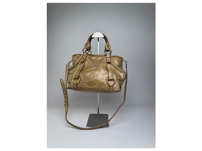 Vintage Miu Miu 2Way Lederhandtasche Gold - Ansicht 9