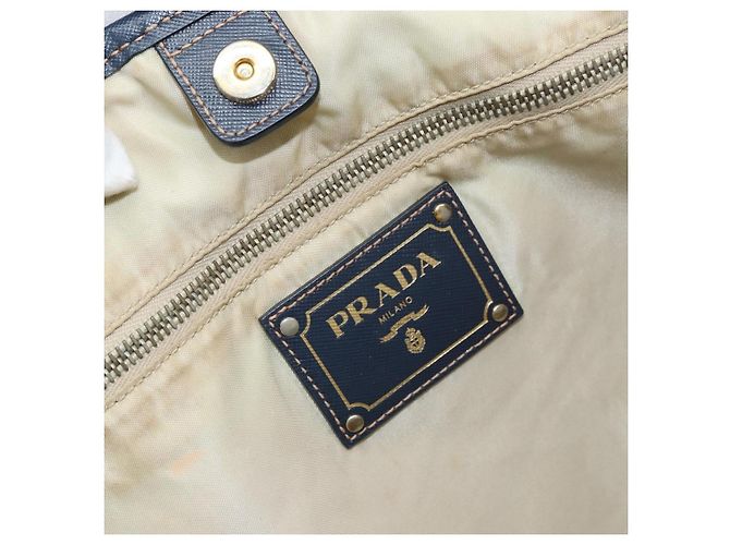 Prada Vintage Tote Tessuto Marineblau - Ansicht 6