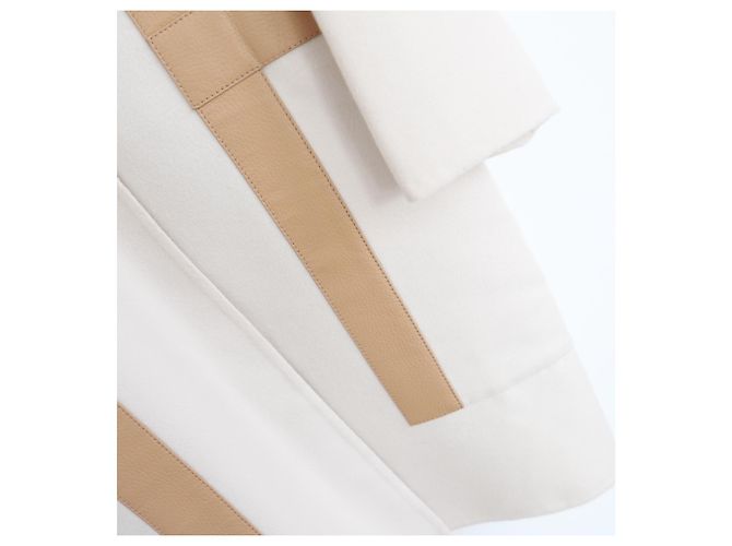 Abrigo de cachemira y cuero Hermès H Crudo - vista 3