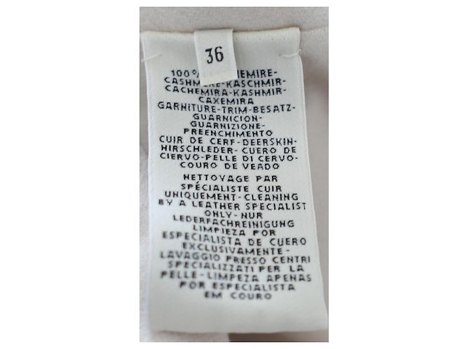 Abrigo de cachemira y cuero Hermès H Crudo - vista 7
